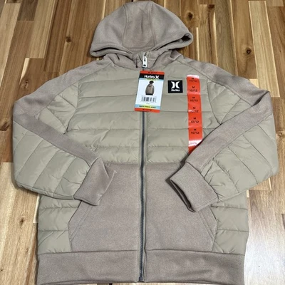 Hurley Youth Hybrid Jacket Khaki. Size M 10/12 NWT - Image 1 of 4