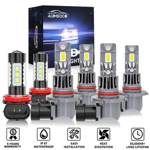 For Honda Civic 2006-2015 LED Headlight Hi/Lo + Fog Light Bulbs Kit Combo 6000K - Picture 1 of 12