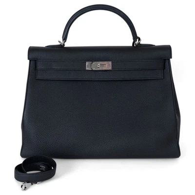 72732 Auténtico Bolso HERMES Cuero Togo Negro KELLY 40 RETOURNE PHW Foto 1 de 4