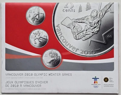 Conjunto não circulado edição especial Canadá 2008 Vancouver 2010 Jogos Olímpicos de Inverno - Imagem 1 de 2