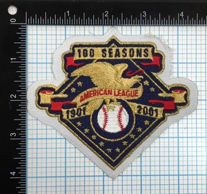 2001 AMERICAN LEAGUE MLB BASEBALL 100 SEASONS REGULAR VERSION JERSEY PATCH USED - Picture 1 of 2