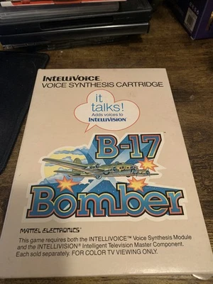 B17-Bomber Intellivision Cartridge Box w/manual and overlays 1982 Intellivoice - Image 1 of 4
