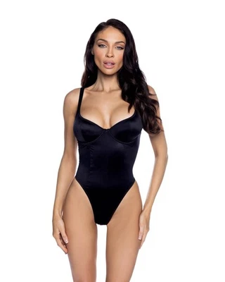 Roma Confidential Midnight Essentials Bodysuit Stretch Satin Jersey Black - Image 1 of 2