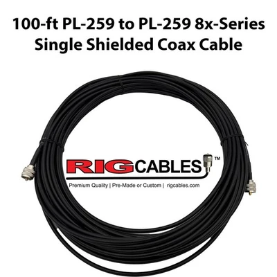 100-ft PL-259 to PL-259 RG-8x-Series Low Loss Coax Patch Cable - Image 1 of 4