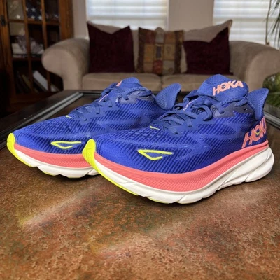 Zapatos deportivos para correr en carretera Hoka One One Clifton 9 para mujer talla 9 azules Foto 1 de 4