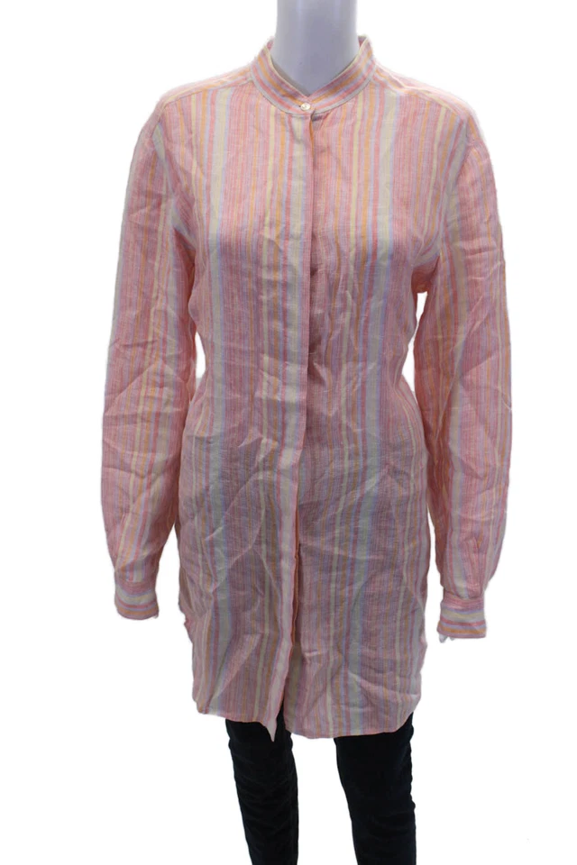 Blusa Max Mara Mujer Manga Larga Cuello Abotonado Rayas Multi Talla 12 Foto 1 de 4