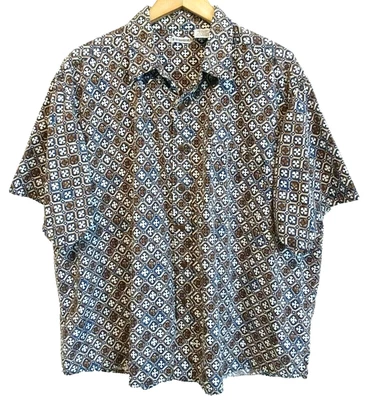 2XL винтажный 90-х годов Y2K крест AOP коробка коньков панк кислоты дом клуб Cyber рейв мужская рубашка - Изображение 1 из 4