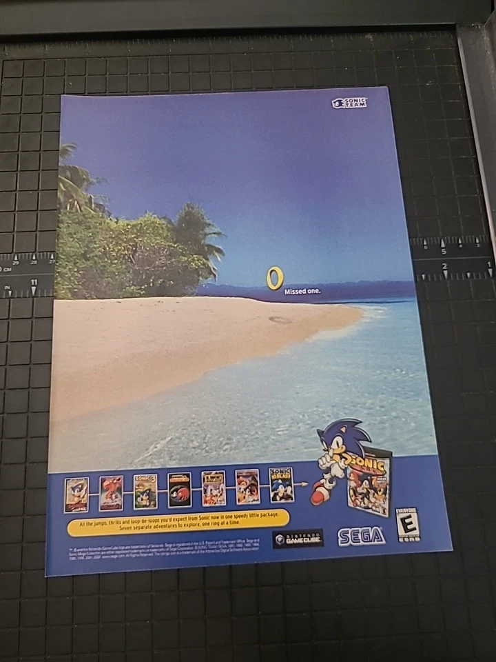 Sonic Mega Collection Video Game Print Ad 8x11 2003 Great To Frame  - Image 1 of 1