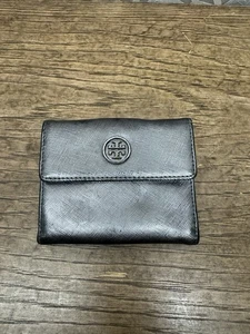 Tory Burch Robinson Double Snap Wallet Silver Metallic - Picture 1 of 9
