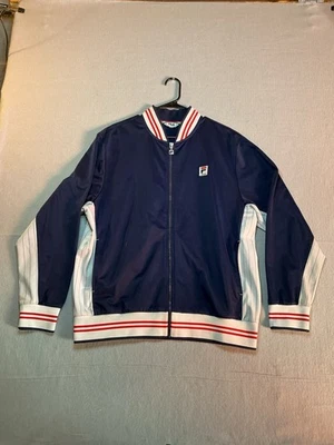 Chaqueta deportiva vintage FILA para hombre L azul cremallera completa calentamiento Top Tony Soprano Foto 1 de 4