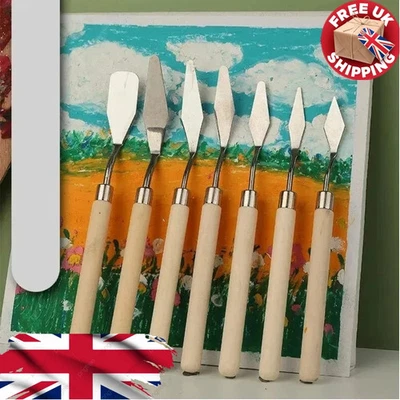 7Pcs Stainless Steel Oil Painting Knives Set Artist Crafts Spatula Palette Knife - Image 1 of 4