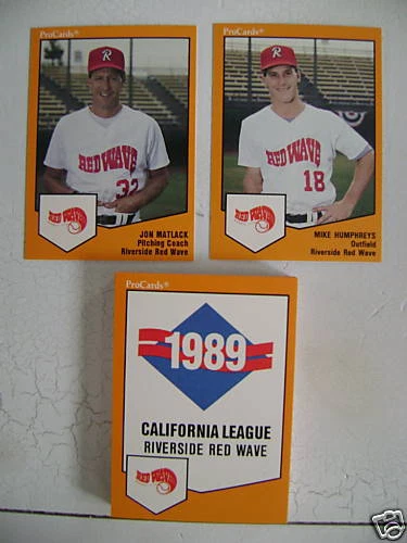 1989 RIVERSIDE RED WAVE TEAM SET PC PADRES JON MATLACK - Image 1 of 1