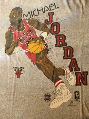 MICHAEL JORDAN CHICAGO BULLS VINTAGE Screen Stars GRAY TEE  - Image 1 of 4