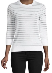 Vince Sweater Cotton Striped White Black Size XS EUC - Picture 1 of 4