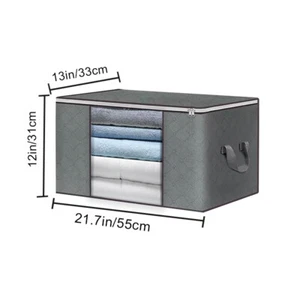 12-Pack XL clothes storage Bags: 40% Thicker Fabric & Reinforced Handles - Picture 1 of 13