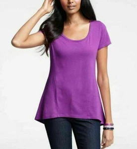 NWT Ann Taylor Assimetrical hem Orchid Pink women's T-Shirt Top Sz S (4/6) - Picture 1 of 1