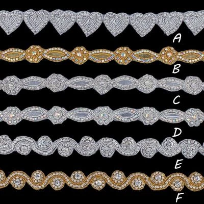 Disfraz de novia 1 año con cuentas recorte bling coser en base aplique de estrás de cristal Foto 1 de 4