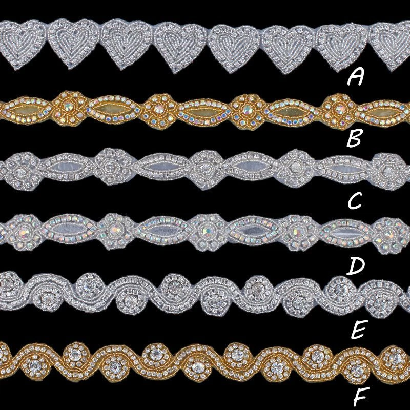 Fantasia de noiva 1 ano aparar miçangas bling costurar na base apliques de cristal strass - Imagem 1 de 4