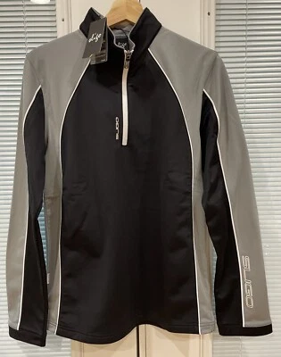 New Men's Sligo Golf 1/4 Zip Hoffland Fleece Lined Pullover, Black/Gray, Size XS - Image 1 of 4