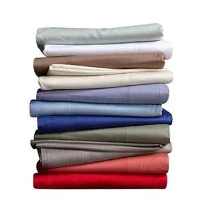 SÁBANA BAJERA DE ALGODÓN EGIPCIO 800 TC SOLAMENTE - BOLSILLO PROFUNDO 10" COLORES SÓLIDOS TALLAS AU - Imagen 1 de 25