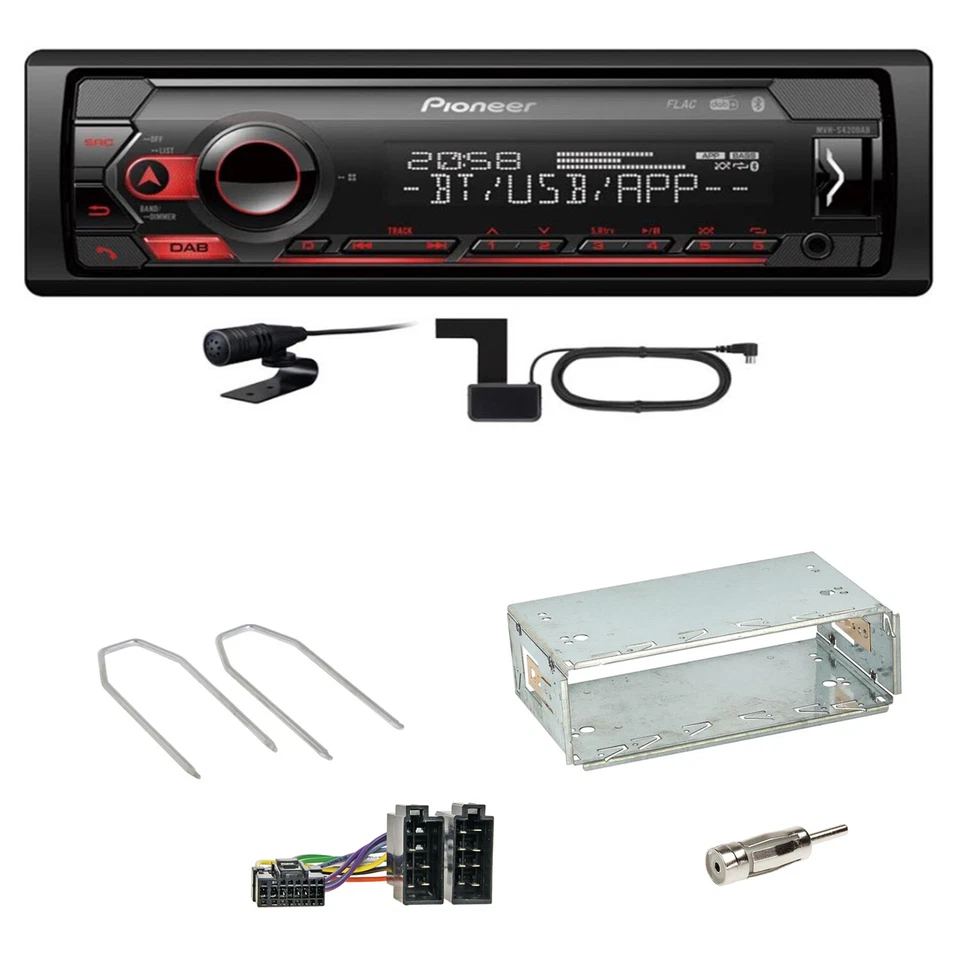 Pioneer MVH-S420DAB Bluetooth DAB+ AUX MP3 Einbauset für Dacia Duster bis 2012 - Bild 1 von 1