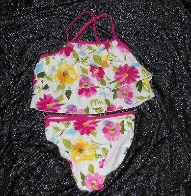 Gymboree FAIRY FASHIONABLE 2 Pc Swimsuit Multi Watercolor Ruffles NWT 8 - Image 1 of 3