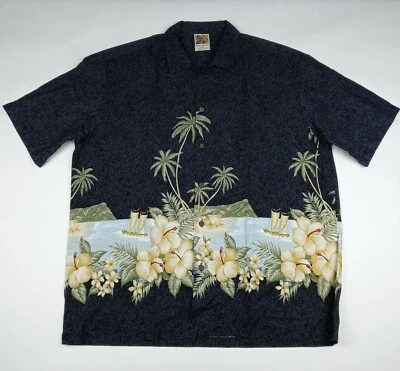 Camisa Hawaiana WINNIE FASHION Para Hombre 2XL Hecha en Hawaii Tropical Aloha Palmeras Foto 1 de 4