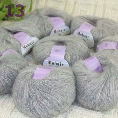 Venta Nuevo 8 BolasX25g Cálido Mohair Suéter Envolvente Mantón Tejido a Mano Hilo de Ganchillo 13 Foto 1 de 4