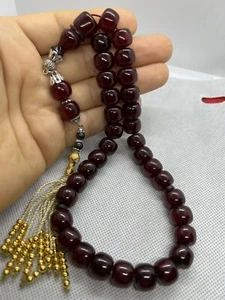 Cuentas de oración islámica Kehribar cereza ámbar apretado Misbahá - Imagen 1 de 6