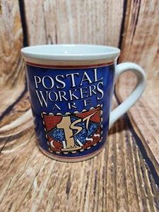 Taza de trabajadores postales vintage de 1992 Enesco - "Los trabajadores postales son de primera clase" - Imagen 1 de 9