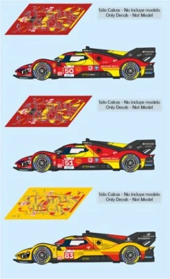 Decals Ferrari 499 P Hypercar LE MANS 2024 1:32 1:43 1:24 1:18 slot calcas - Imagen 1 de 2