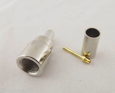 1pcs FME Male Plug Straight Crimp for RG58 RG142 RG400 LMR195 Cable RF Connector - Image 1 of 4
