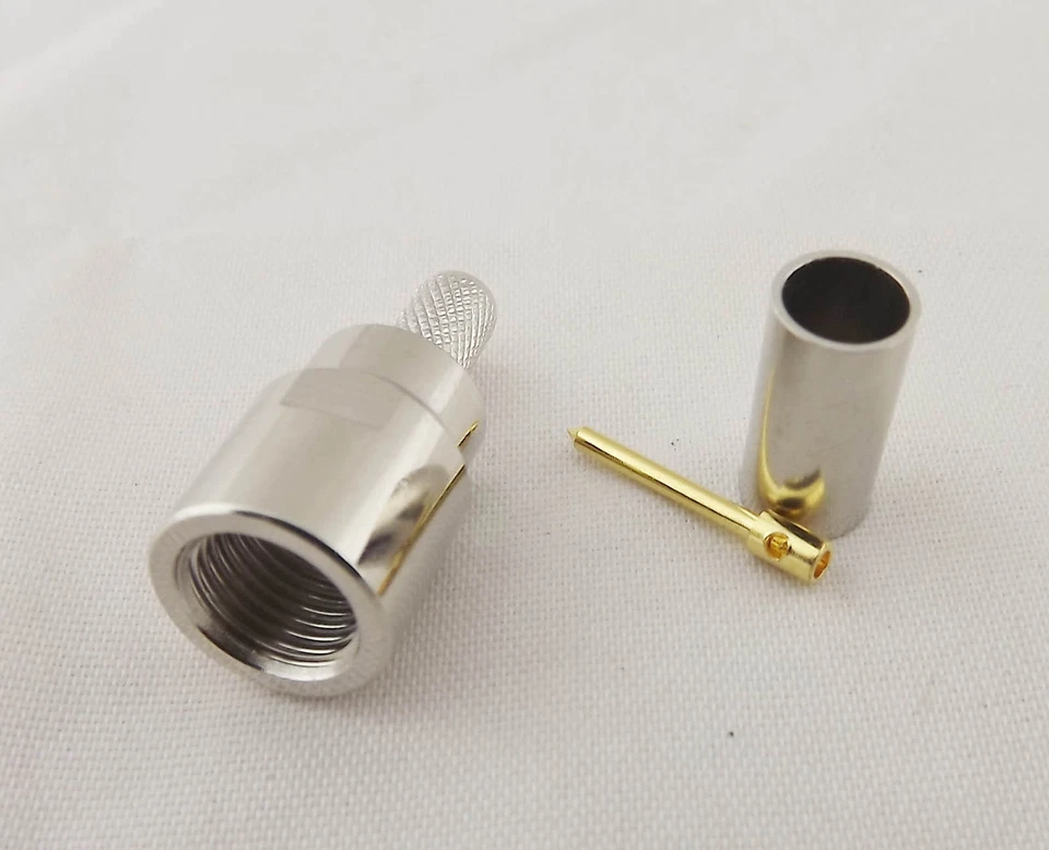 1pcs FME Male Plug Straight Crimp for RG58 RG142 RG400 LMR195 Cable RF Connector - Image 1 of 1