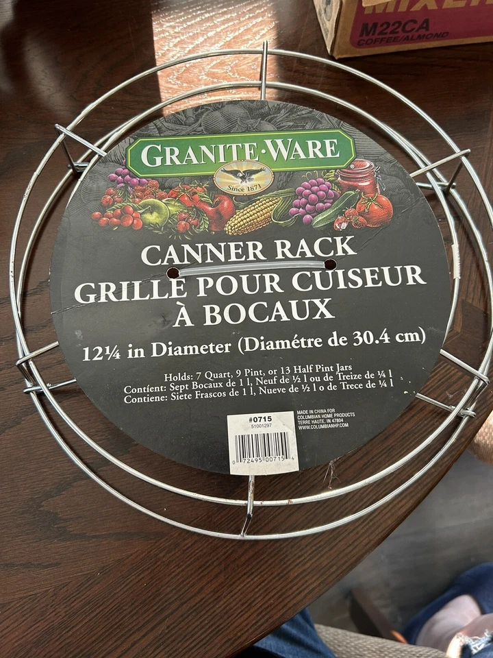 GRANITE WARE #0715 12 1/4" Diámetro Canner Rack Soporta 7-1 Qt Frascos Baño de Agua Foto 1 de 3