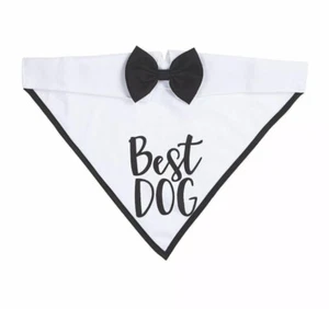 Best Dog Tuxedo Bandana Collar for Weddings Size Medium Please See Size Chart - Picture 1 of 5