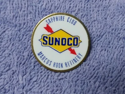 Sunoco Lapel Pin Vintage Sapphire Club Marcus Hook Refinery - Image 1 of 2