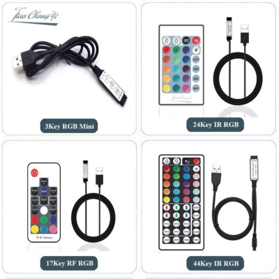 DC5V USB RGB LED Controller 3key 24Key/44key IR, 17key RF Remote für LED Strip - Bild 1 von 4