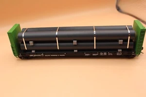 124023  HO- Scale Large Slate grey 50' pipes W/ Chrome banding - Picture 1 of 6