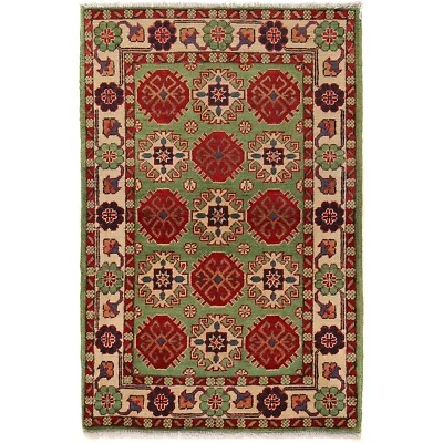 Alfombra tribal anudada a mano pequeña 2'7"x4'0" medallón alfombra de dormitorio oriental R25281 Foto 1 de 4