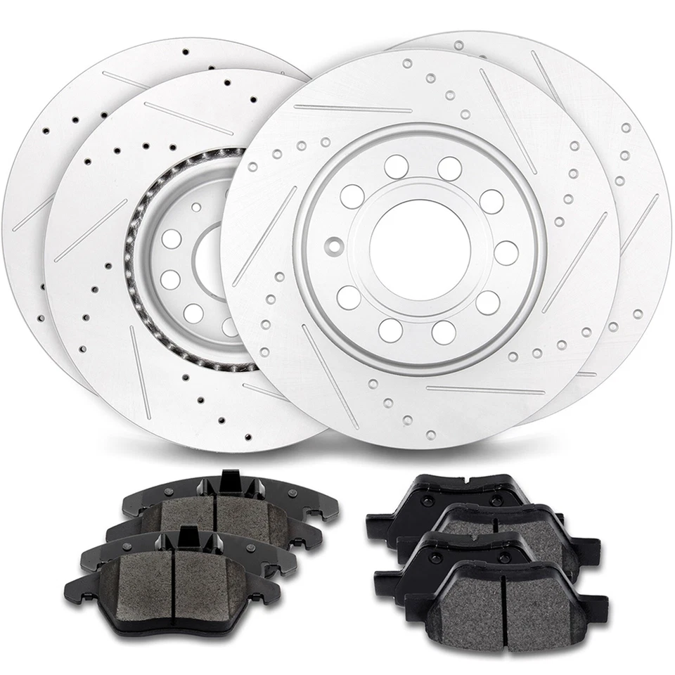 Front & Rear Brake Rotors Discs Ceramic Pads For 2010-2014 Volkswagen Jetta - Изображение 1 из 1