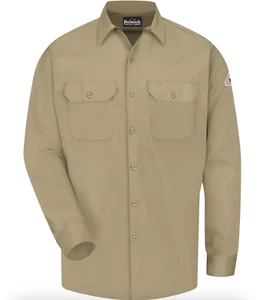 NEW BULWARK FR Mens Midweight Excel FR® Cat 2  2112  Westex Size L Long Khaki - Picture 1 of 2