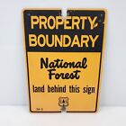 Vintage 1954 National Forest Property Boudary Sign 10x7 USA HTF