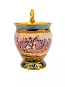 19th Century, Sevres Style "Battle of Waterloo" Porcelain Cup - Signed Desprez - Picture 1 of 8