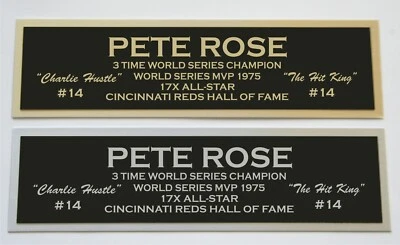 Placa de identificación Pete Rose para camiseta de béisbol autografiada firmada foto guante bate  Foto 1 de 2