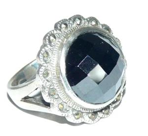 ANELLO in argento 925 con pietra di ONICE NERO - GIOIELLO - Foto 1 di 10