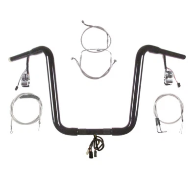 Kit de barra estrecha precableada negra de 14" de 1 1/4" Harley-Davidson Road King 2007 con crucero Foto 1 de 2