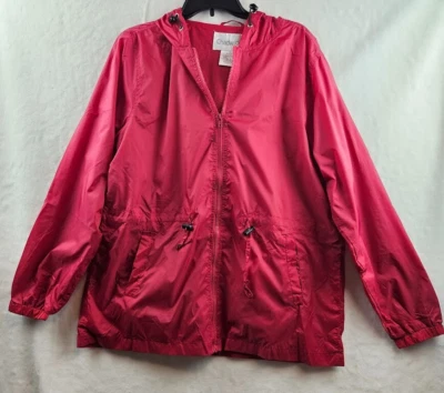 Chaqueta cortavientos para mujer Chadwick XL roja con capucha cremallera Foto 1 de 4