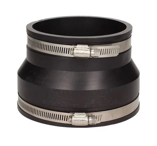 Rubber Coupling Flexi 4" Clay to Plastic 4" 110mm PVC Soil Underground Adaptor - Image 1 of 1