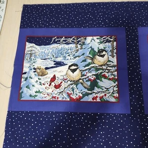 Cranston Winter Wildlife Animal Cheater Fabric Pannel Deer Birds Vintage - Picture 1 of 4