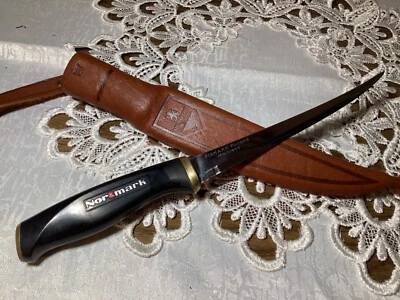 Vintage 1967 Normark Fiskars Finland SS 6 3/8” Fillet Knife w/Original Sheath - Image 1 of 4